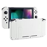 eXtremeRate Case Hülle für Nintendo Switch Spielkonsole, Gehäuse Schutzhülle Cover Shell Zubehör für Nintendo Switch Konsole, NS Joycon Controller DIY Ersatzschale Abdeckung mit Tasten (Weiß)