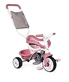 Smoby 740415 - Be Move Komfort rosa - Kinderdreirad mit Schubstange, Sitz mit Sicherheitsgurt, Metallrahmen, Pedal-Freilauf, für Kinder ab 10 Monaten