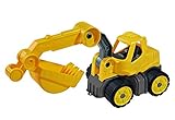 BIG - Power-Worker Mini Bagger - Baggerfahrzeug geeignet als Sandspielzeug und für das Kinderzimmer, Reifen aus Softmaterial, ideal für unterwegs, für Kinder ab 2 Jahren