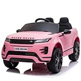 FINOOS Kinder Elektroauto Range Rover Evoque 12V Original Lizenz Kinderauto Kinderfahrzeug Elektroauto (Rosa)