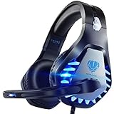 Pacrate Gaming Headset für PC, PS4, PS5, Xbox One, Xbox Series X, Laptop, 3.5mm Kopfhörer Kinder LED Licht