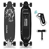 HOVERMAX Elektro Skateboard, 35,4x9 Zoll Elektrisches Longboard Skateboard mit Fernbedienung, Geeignet für Erwachsene, Jugendliche und Anfänger, 400W Brushless-Motor, 11-Stöckiges Ahorndeck, Schwarz