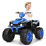 COSTWAY 12V Elektro Kinderquad mit Scheinwerfer, Mini Elektroquad mit Musik & Hupe, 4 Räder Kinder Quad 2,8-5 km/h, Kindermotorrad, Kinderauto, Elektroauto für Kinder ab 3 Jahren (Blau)