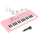 Elektronische Kinder Keyboard 37 Tasten, Kinder Klavier Kinderspielzeug ab 3 jahren, Musikinstrumente Kinder Piano mit Mikrofon, Musikspielzeug Klavier Spielzeug für 3–12 Jahre alte Mädchen Jungen