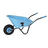 TRUTZHOLM Kinderschubkarre Schiebkarre Metallschubkarre Gartenkarre Diverse Motive Lokomotive Feuerwehr Prinzessin Drache Einhorn (Drache | blau)