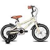 STITCH 16 Zoll Kinderfahrrad für 4 5 6 Jahre Mädchen & Jungen, Kinderfahrrad mit Stabilisatoren, 95% montiert,Leichtes Beige