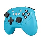 Geekria Mini Wireless Controller, Kompatibel mit Switch OLED, Switch, Switch Lite, Android-Geräten und PC, Ergonomischer Kinder-Gaming-Controller, Turbo-Funktionalität für Jungen, Mädchen (Blau)