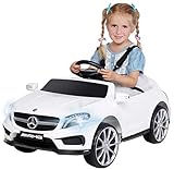 Actionbikes Motors Kinder Elektroauto Mercedes Benz Amg GLA45 - Lizenziert - Rc 2,4 Ghz Fernbedienung - Softstart - SD-Karte - USB - MP3 - Elektro Auto für Kinder ab 3 Jahre (GLA45 Weiß)
