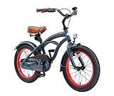 BIKESTAR Kinderfahrrad für Jungen ab 4-5 Jahre | 16 Zoll Kinderrad Cruiser | Fahrrad für Kinder Blau | Risikofrei Testen