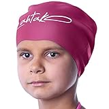 Badekappe Kinder Lange Haare - Badekappe für Mädchen Jungen Kids Teens mit langem lockigem Haar Zöpfe Dreadlocks - 100% Silikon hypoallergene wasserdichte Badehaube (Windsor Wein S)