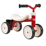 Smoby 721400 – Rookie Laufrad Rot – ideale Lauflernhilfe für Kinder ab 12 Monaten, Lauflernrad mit Spielzeug-Korb, Retro Design für Jungen und Mädchen