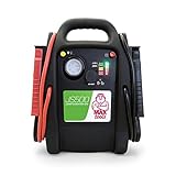 MAXTOOLS JS500 2200A 22Ah, Batterienotstarter für Autos und Transporter, für 12V Diesel und Benzinmotoren, Jumpstarter, mit LED-Licht, USB-Anschluss und Starthilfekabel