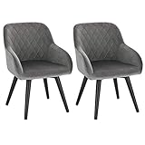 WOLTU 2er Set Kinderstühle, Stuhl mit Rückenlehne für Kinder, Samtstoff Metallbeine, HxBxT: 59x29x29 cm, Sitzhöhe 30cm, Kinderstuhl für Sitzgruppe, Kindertisch, Kinderzimmer, Grau