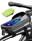 whale fall wasserdichte Fahrrad Rahmentasche Fahrrad Handytasche Fahrrad Handyhalterung Harte Eva Fahrrad Oberrohrtasche Druckfeste Lenkertasche TPU-Touchscreen mit Regenschutz für Handy unter 6,9''