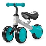 Kinderkraft Laufrad CUTIE, Lernlaufrad, Kinderlaufrad, Lauflernrad, Fahrrad ohne Pedale, Dreirad, Aus Metall, Modernes Design, Sichere Konstruktion, für Kinder ab 1 Jahr, Türkis