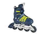 HUDORA Inline Skates Comfort,deep blue | Gr. 29-34 | Softboot Inliner Rollschuhe verstellbar in Länge & Breite