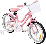 Actionbikes Kinderfahrrad Starlight - 16 Zoll - Kinder Fahrrad für Mädchen - Von 4-7 Jahren - Caliper Bremse - Kettenschutz - Stützräder - Luftbereifung - Kinderrad - Rosa (Starlight 16 Zoll)