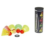 Speedminton Unisex Bälle 5er Pack Speeder Mix Tube Speedminton C, gelb/ rot /Grün,Einheitsgröße EU