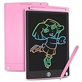 HOMESTEC LCD Schreibtafel 8,5 Zoll, Schreibtafel Buntes Display Kinder Laptop für Notieren/Zeichnen, Optimaler Papierersatz, Kinderspielzeug ab 3 Jahre (Rosa)