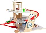 small foot Parkhaus Premium, über 3 Ebenen mit Rampe, Parkhaus für Kinder aus Holz, Rollenspielzeug, 11676