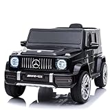 FINOOS Kinder Elektroauto Mercedes G63 AMG Kinderauto Elektrisch mit Fernbedienung - Ledersitz - Elektroauto für Kinder (Schwarz)