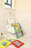 Rotho Babydesign KidsKit 3-in-1 Toilettentrainer, Ab 18-36 Monate, Aufbau-Maße zusammengeklappt: 41,5 x 25 x 67 cm (LxBxH), Grün/Blau/Orange, 600060099