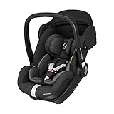 Maxi-Cosi Marble Babyschale, i-Size Baby-Autositz mit 157° Liegefunktion, Gruppe 0+ (40-85 cm / 0-13 kg) nutzbar ab der Geburt bis ca. 13 Monate, inkl. Marble Isofix Basisstation, essential black