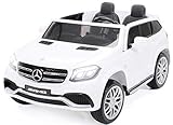 Actionbikes Motors Kinder Elektroauto Mercedes GLS63 Allrad Leder Sitz Kinderfahrzeug Kinderauto 45 Watt 2 Sitzer (Weiß)