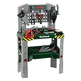 Theo Klein 8637 Bosch Werkbank 48-teilig | Arbeitsplatte mit Lernfunktion | Inkl. Werkzeuge und Zubehör | Spielzeug für Kinder ab 3 Jahren