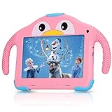 Kids Tablet 7 Zoll, Kinder Tablet WiFi Android 10, okulaku Lerntablett HD-Display, Quad Core, Bluetooth, 32GB ROM, Kindersicherung, vorinstallierte Kindersoftware Doppelkamera Kleinkind Tablet