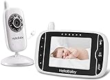Video Babyphone mit Kamera und Audio, Halten Babys Kinderzimmer mit Nachtsicht,Rücksprache Funktion,Raumtemperatur,Schlaflieder,960ft/292,6 Meter Reichweite und lange Lebensdauer der Batterie