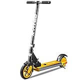 E Scooter Kinder, Faltbarer Elektroroller 12 km/h, 6 km Reichweite, 150W Motor, 6 Zoll Vollgummireifen, E Roller mit E-ABS Bremse, Belastung bis 50 kg (gelb)