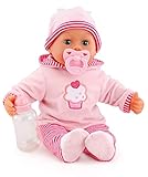 Babypuppe First Words mit Schlafaugen, spricht 24 Babylaute, mit Schnuller und Flasche, 38 cm