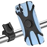 Handyhalterung Fahrrad Handyhalter Motorrad, Face ID/Touch ID Kompatibel, Universal 360° Drehbar Abnehmbare Anti-Shake Silikon Handyhalterung Fahrrad Motorrad Handy Halterung Für 4.5-7,0 Zoll Handys