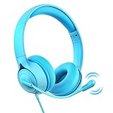 KLYLOP Kinder kopfhörer mit Mikrofon, HD Sounds Kinder Headset mit 85dB Lautstärkebegrenzung für Kinder/Jungen/Mädchen, kopfhörer mit Kabel Kinder Gaming Headset für PS4/Xbox One/Tablet/Kindle/Handys