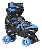 Roces Jungen Quaddy 3.0 Boy Größenverstellbarer Kinder-Rollschuh, Black-Astro Blue, 34/37