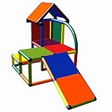 move and stic Mila Spielhaus mit Kleinkindrutsche für Kinderzimmer oder Spielzimmer genauso geeignet wie im Garten Multicolor