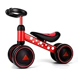 Kinder Laufrad| Lauflernrad Balance Fahrrad Trainings Dreirad Spielzeug für 1 Jahr, Erstes Baby Laufrad für Jungen Mädchen, leise und weich 4 Räder Kein Pedal für 12-36 Monate