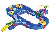 AquaPlay - Superset - Wasserbahn mit vielen Spielfunktionen bestehend aus 41 Teilen, Spieleset inklusive 1 Hippo Wilma, Amphibienauto und Transportboot mit 2 Containern für Kinder ab 3 Jahren