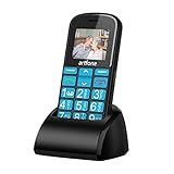 artfone Seniorenhandy ohne Vertrag | Dual SIM Handy mit Notruftaste | Rentner Handy große Tasten | 2G GSM Handy | Großtastenhandy mit Ladestation und Kamera|1400 mAh Akku Lange Standby-Zeit,Blau