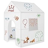 Imagine Playhouse - Immer Wieder neu bemalen & abwischen - Spielhaus Kinder Outdoor & Indoor Kinderhaus mit Stiften zum anmalen Zaubertafel - Montessori Spielzeug ab 3 Jahre Geschenk Mädchen & Junge