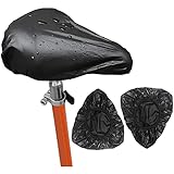 Fahrradsitzbezug,3pcs Satteldecke Fahrrad, Elastische wasserdichte Fahrradsattelbezug,Fahrradsessel Bezug,Bike Seat Cover Fahrradsattel Schutzhülle（Schwarz）