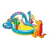 Intex Dinoland Play Center Aufblasbares Wasserspielzentrum, verschiedene Modelle (mit und ohne Vulkan), Mehrfarbig, 333x229x112 cm, 280 Liter