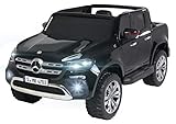 Actionbikes Motors Kinder Elektroauto Mercedes Benz X-Klasse - Lizenziert - 4 x 45 Watt Motor - Multimedia-Touchscreen - Kinderauto (Schwarz Lackiert)