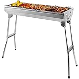 AGM Holzkohlegrill Camping Grill Holzkohle,Klappgrill Tragbarer Grill,Für Camping Garten Picknick Party, 68x 32x 73 cm, für 5-10 Personen