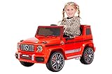 Actionbikes Motors Kinder Elektroauto Mercedes Benz Amg G63 W463 - Lizenziert - 2,4 Ghz Fernbedienung - Ledersitz - Elektro Auto für Kinder ab 3 Jahre (Rot)