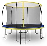 Zero Gravity Gartentrampolin Ø 366 • TÜV-geprüft • Aufbauvideo • Komplettset mit Leiter, Randabdeckung & Sicherheitsnetz • Outdoor Trampolin für Kinder & Erwachsene