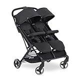 Hauck Geschwister Buggy Swift X Duo / für 2 Kinder / Zwillinge / Einhändig Faltbar / mit Liegeposition ab Geburt / XL Korb / Belastbar bis 36 kg / Individualisierbar mit Wechsel Verdecke / Schwarz