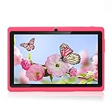 Haehne 7 Zoll Tablet PC, Google Android 4.4, Quad Core A33, 512MB RAM 8GB ROM, Dual Kameras, WiFi, Bluetooth, Kapazitiven Touchscreen, Pink