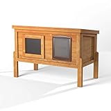 The Hutch Company Outdoor Katzenhütte mit Vollisolierung für Freigänger - Wetterfeste Katzenhütte für draußen und drinnen mit natürlicher Wärmeregulierung - Fertig montiert